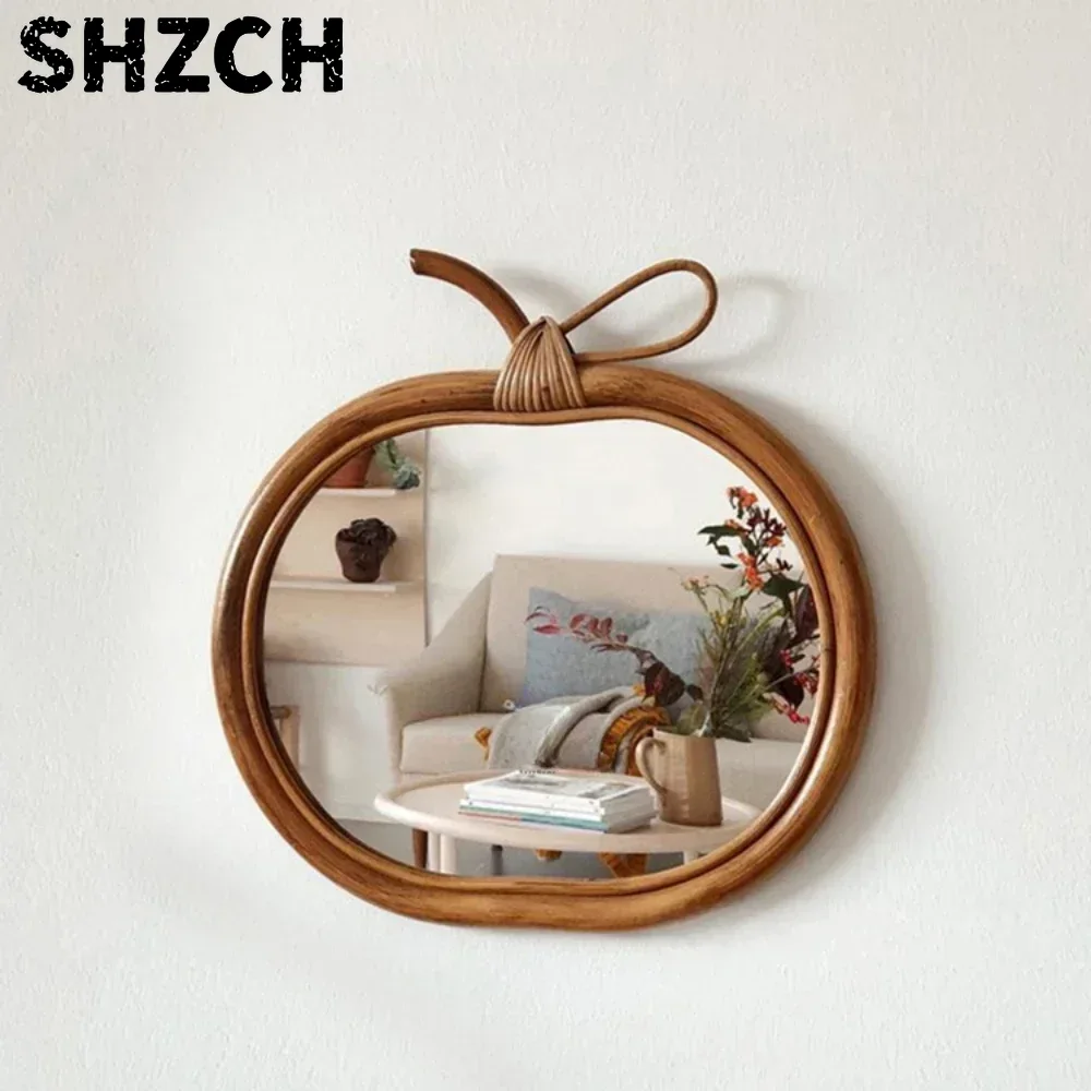 Rattan Mirror Round - Specchio da parete rotondo in rattan