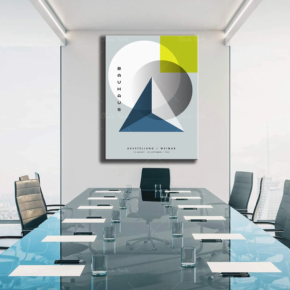 Interior Design Exhibition - Bauhaus Weimar Mostra Poster geometrico Buon