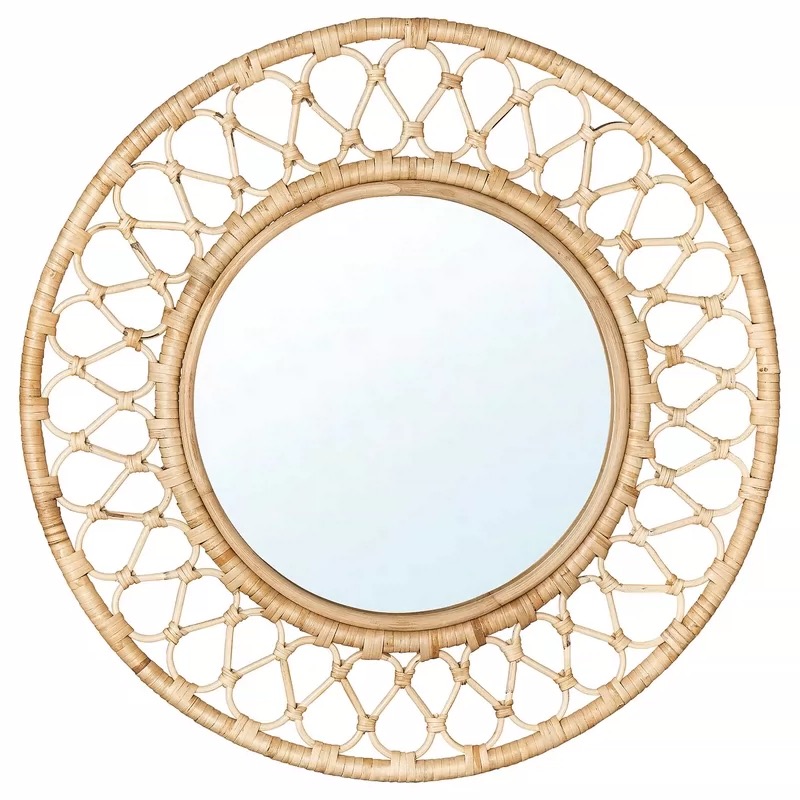 Rattan Mirror Round - Specchio da Parete Rotondo in Rattan,