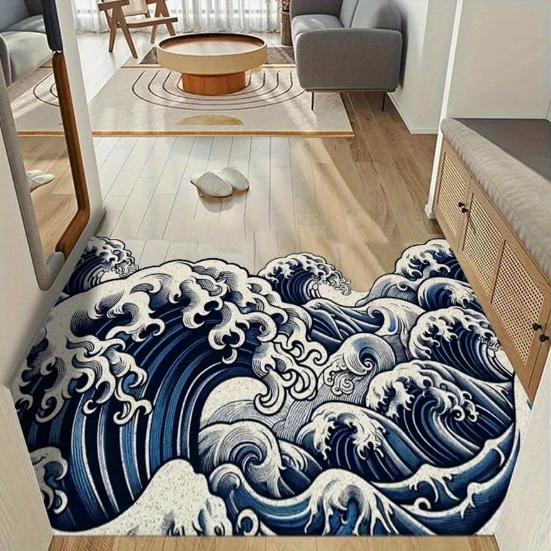 Printed Rug Abstract - Tappeto VIKAMA con design a onde