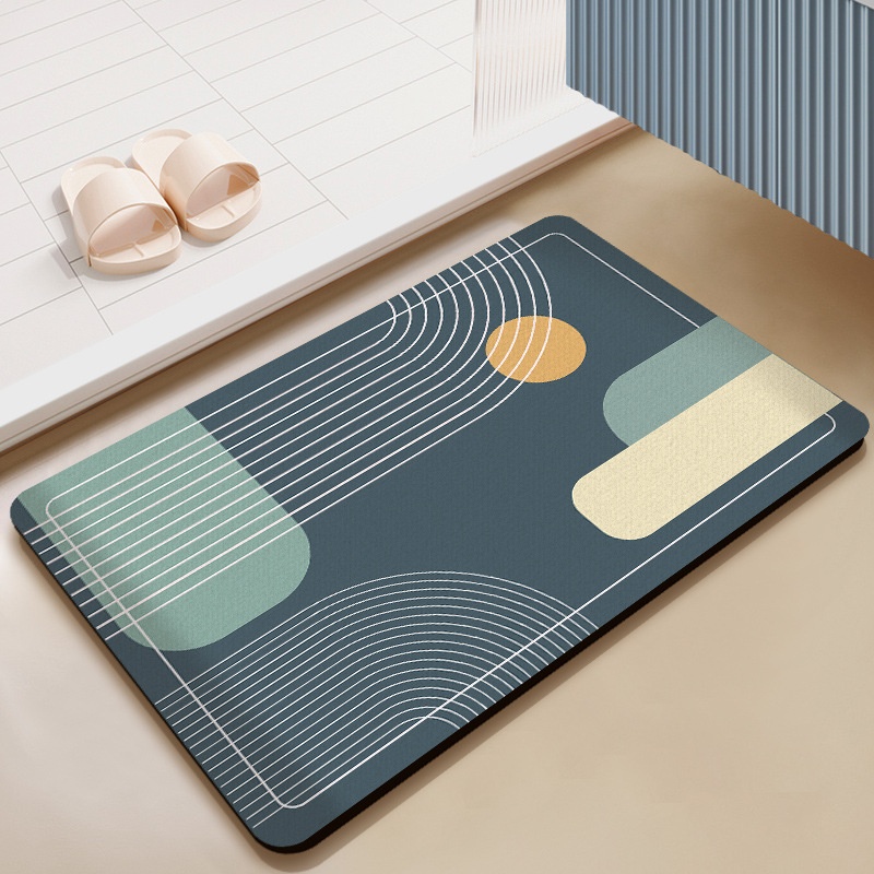 Printed Rug Abstract - Tappetino da Bagno Moderno con Motivi