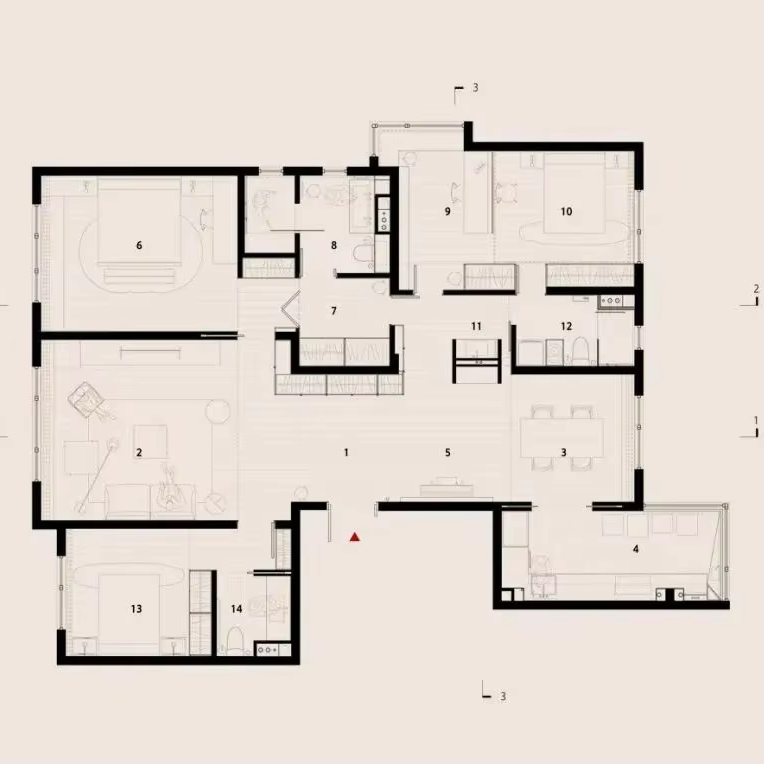 Interior Design Sketch - Sanhai Stile minimalista Design interno Resa