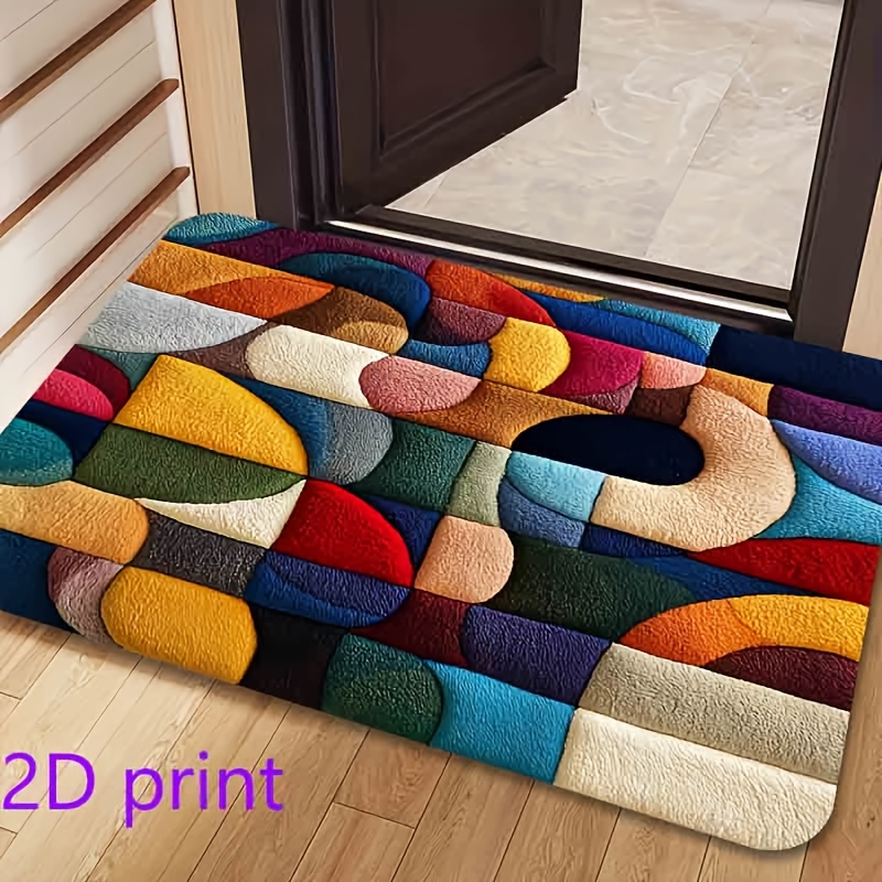 Printed Rug Abstract - VIKAMA Tappeto d'ingresso 3D con blocchi