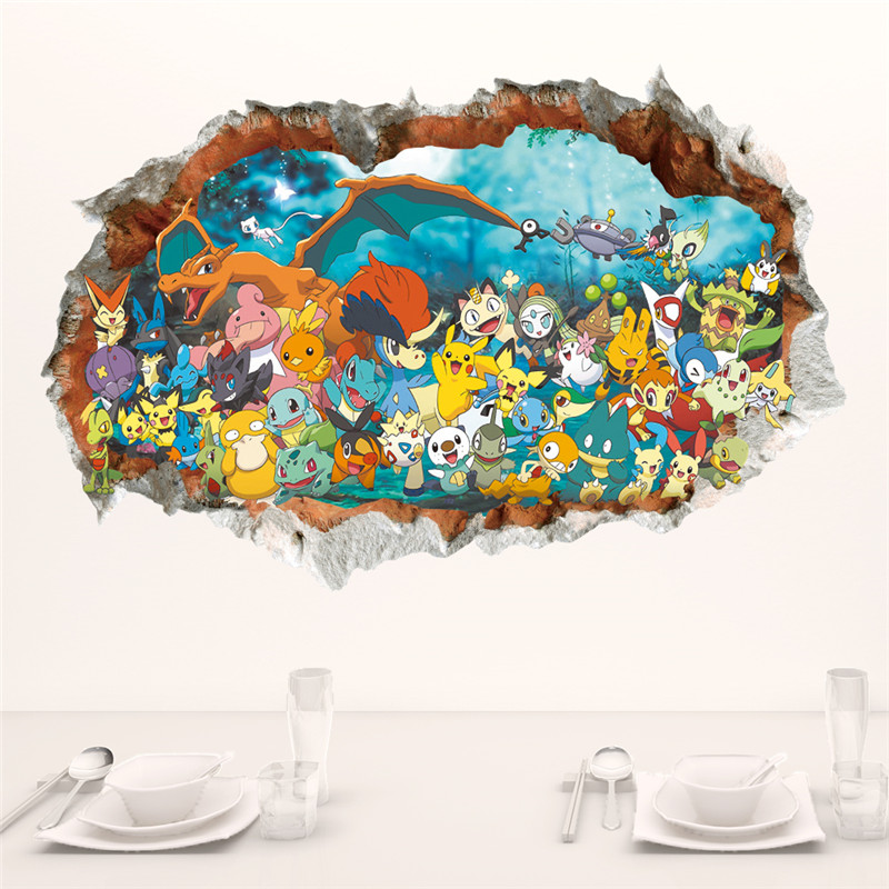 Interior Design Magazine - Cartoon pokragon Pikachu Wall Sticker per