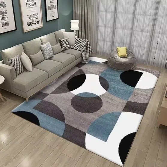 Printed Rug Abstract - Tappeto Geometrico Astratto Moderno, Stampa Artistica
