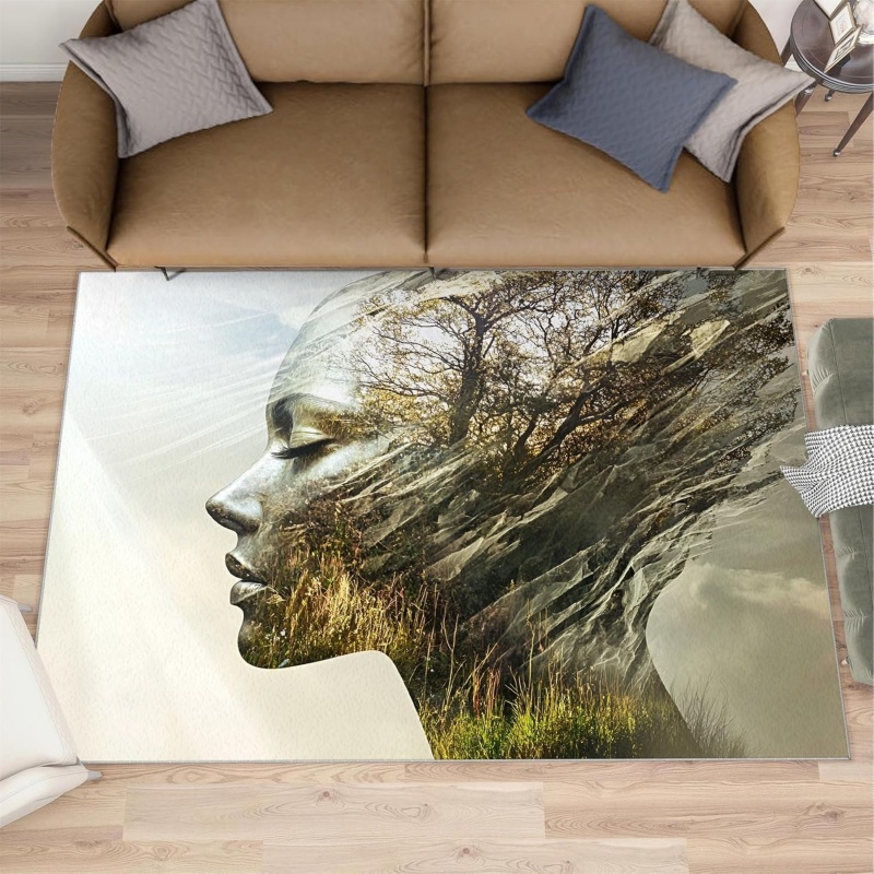 Printed Rug Abstract - Tappeto con Stampa Artistica Astratta di