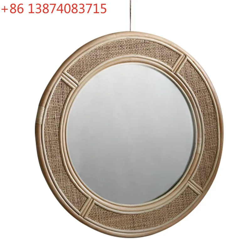 Rattan Mirror Round - Specchio da parete rotondo in vero