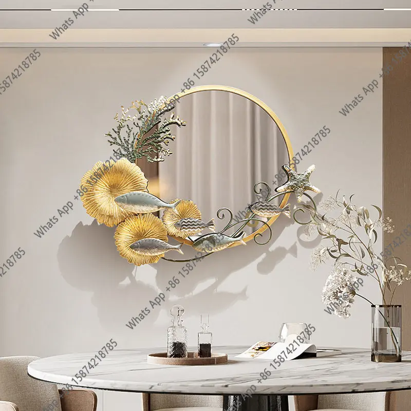 Rattan Mirror Round - Specchio Decorativo Premium per Sfondo, Rotondo,