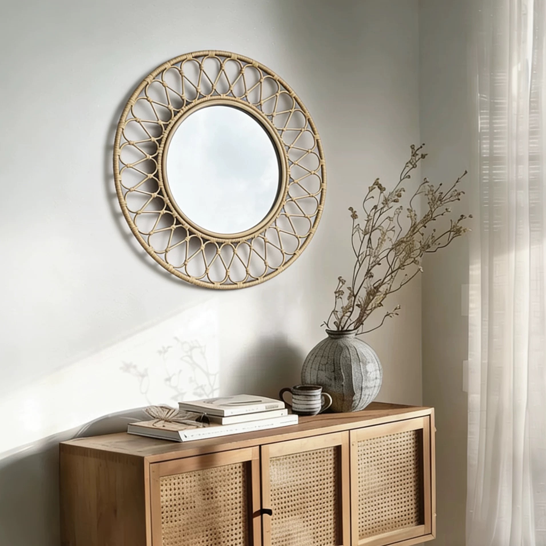 Specchio da Parete Rotondo in  - Rattan Mirror Round recensione e prezzo
