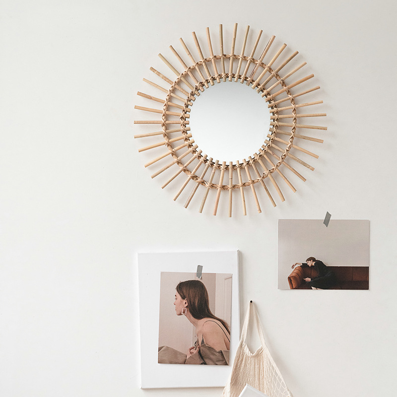Specchio da parete in rattan,  - Rattan Mirror Round recensione e prezzo