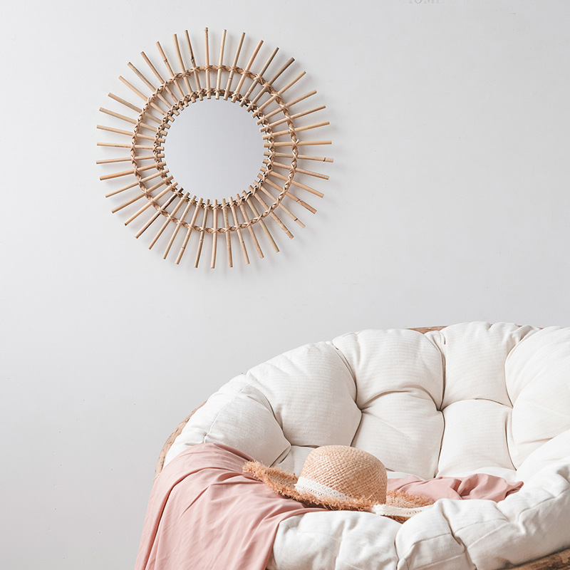 Specchio da parete in rattan,  - Rattan Mirror Round recensione e prezzo