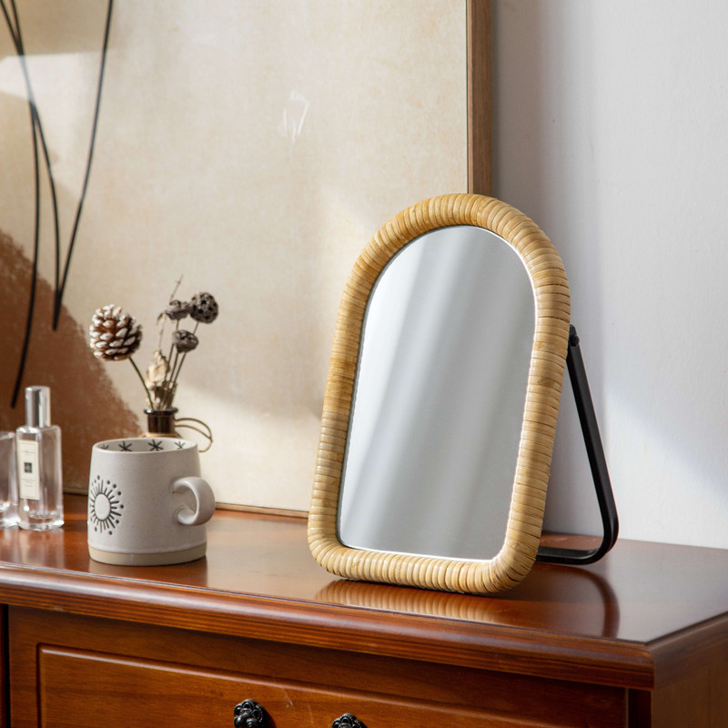 Specchio da tavolo in rattan,  - Rattan Mirror Round recensione e prezzo