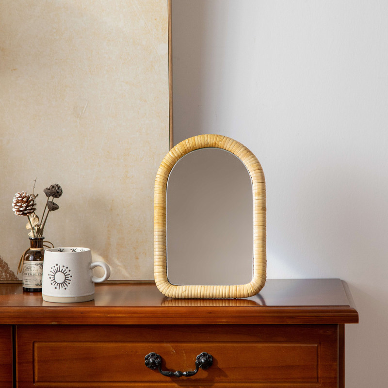 Specchio da tavolo in rattan,  - Rattan Mirror Round recensione e prezzo