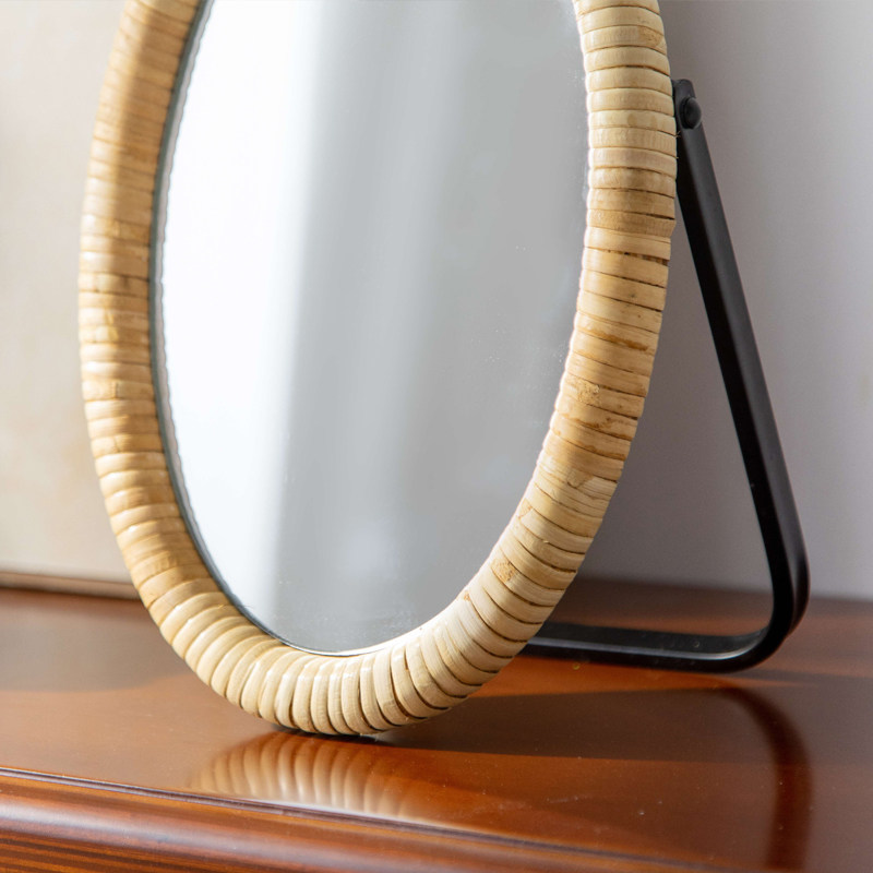 Specchio da tavolo in rattan,  - Rattan Mirror Round recensione e prezzo