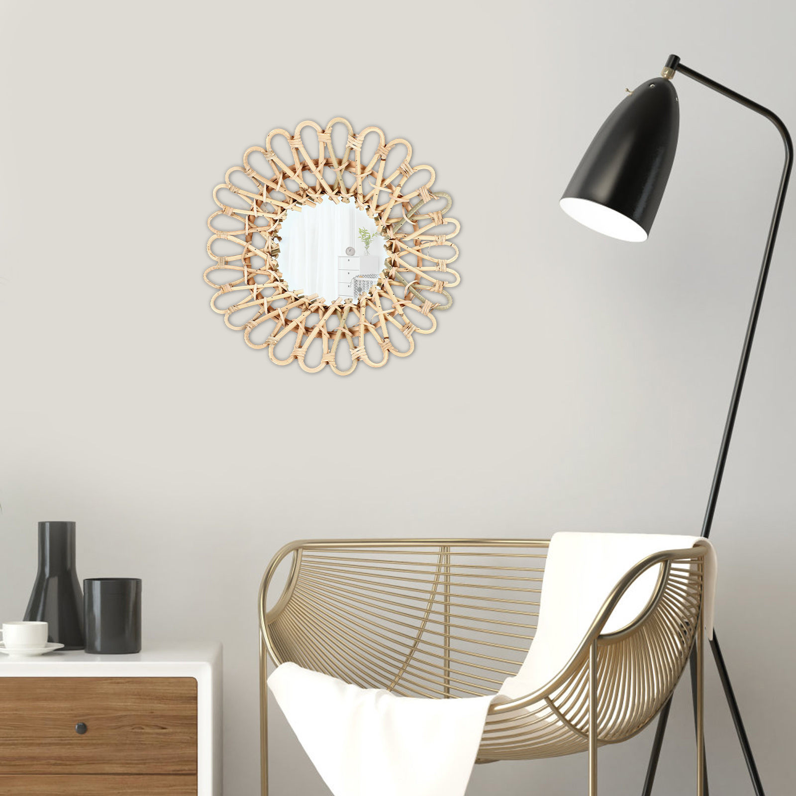 Specchio da parete grande in r - Rattan Mirror Round recensione e prezzo