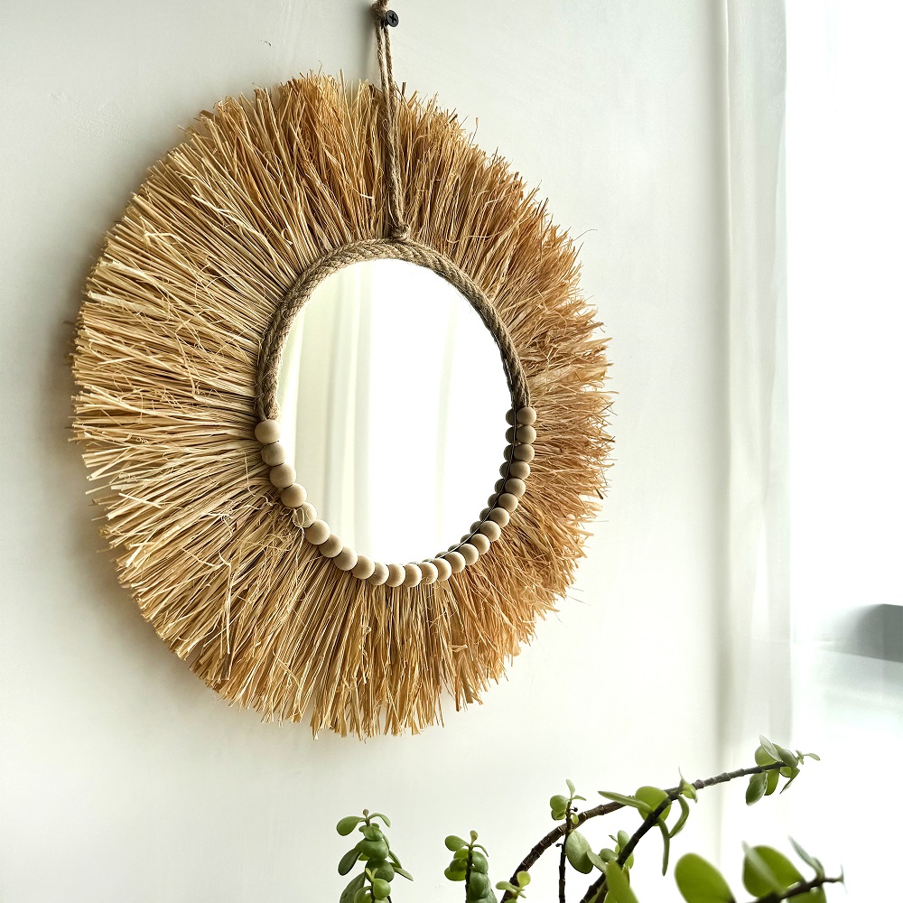 Specchio in rafia Boho fatto a - Rattan Mirror Round recensione e prezzo