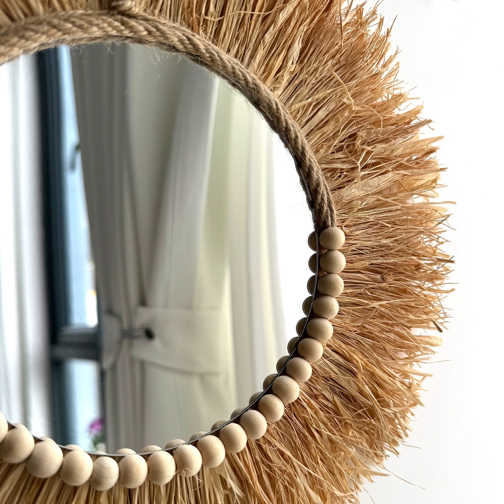 Specchio in rafia Boho fatto a - Rattan Mirror Round recensione e prezzo