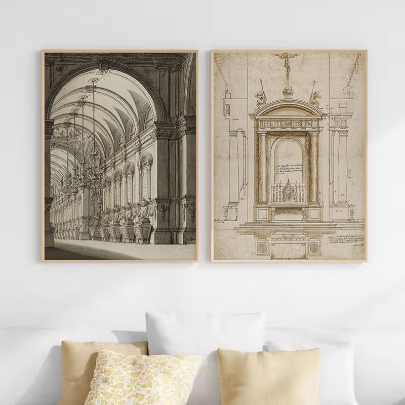 Poster su Tela con Disegno Vin - Interior Design Sketch recensione e prezzo
