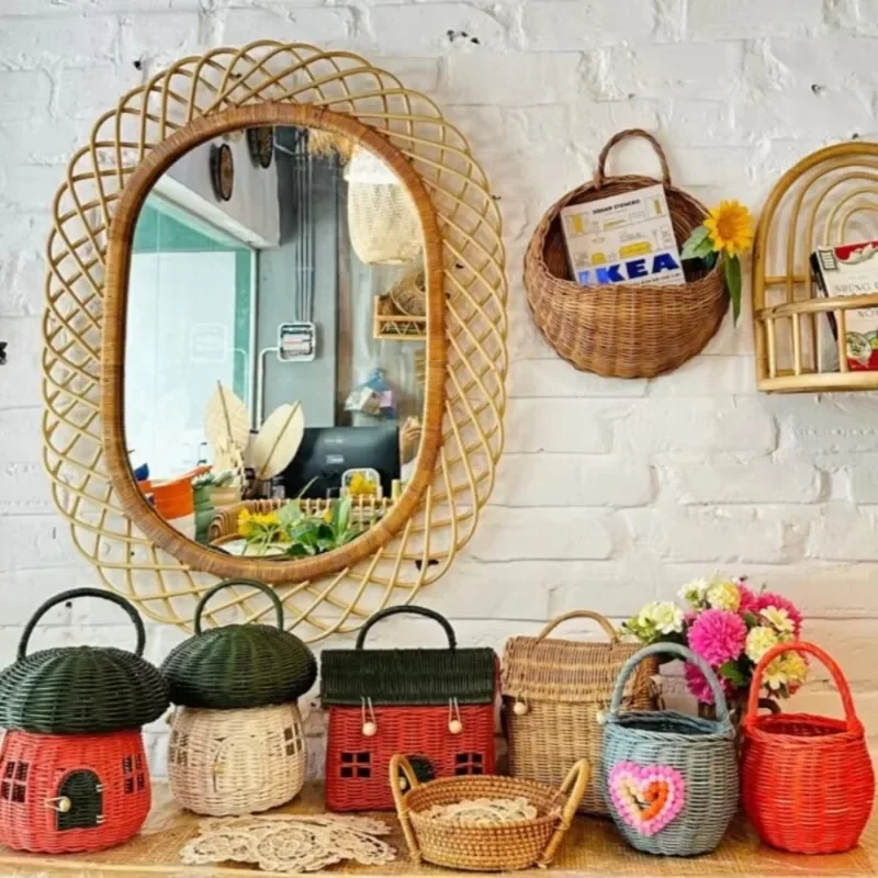 Specchio da parete moderno rot - Rattan Mirror Round recensione e prezzo